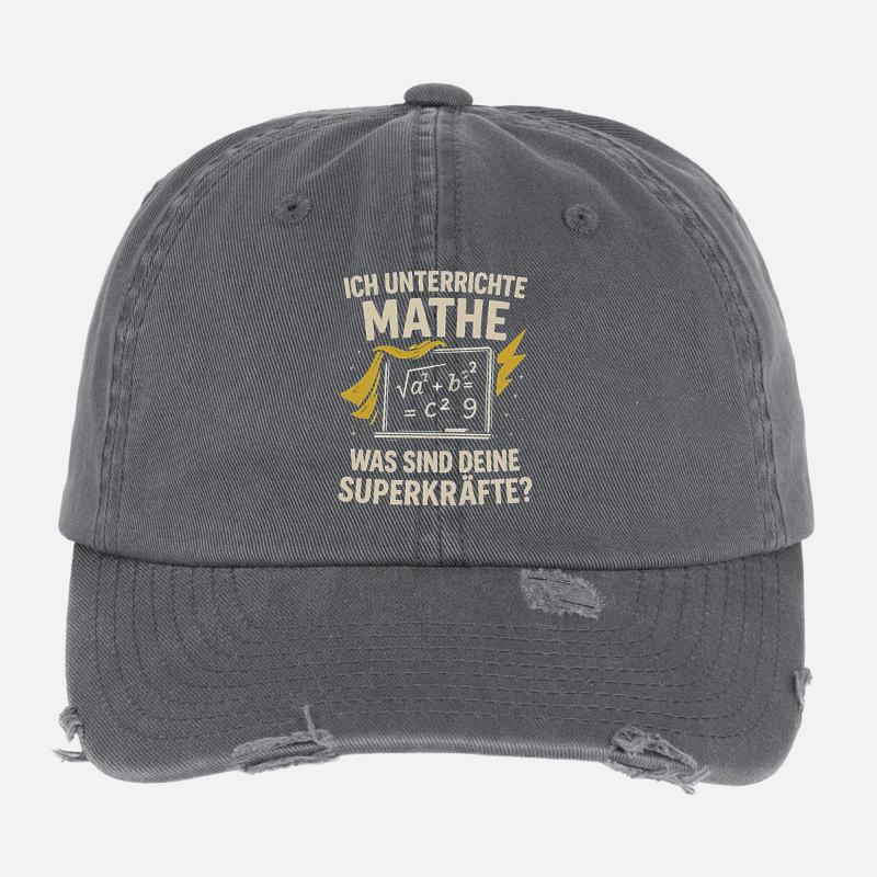 Ich unterrichte Mathe – Deine Superkräfte? Flexfit Vintage Destroyed Cap