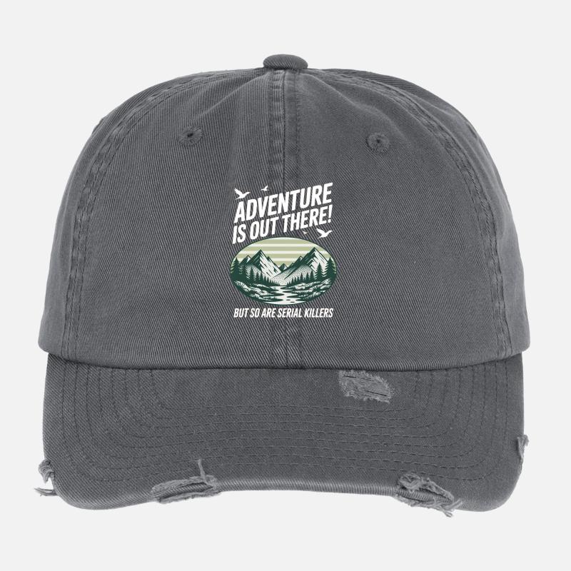 Adventure Is Out There Serial Killers Flexfit Vintage Destroyed Cap
