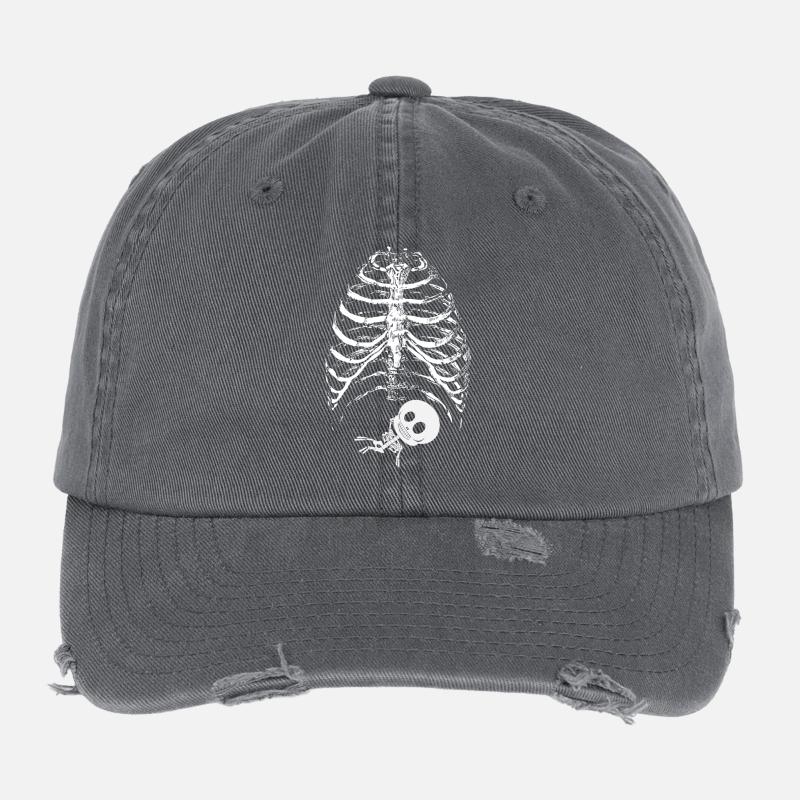 Squelette Bébé Cage Thoracique Halloween Grossesse Casquette vintage effet usé Flexfit