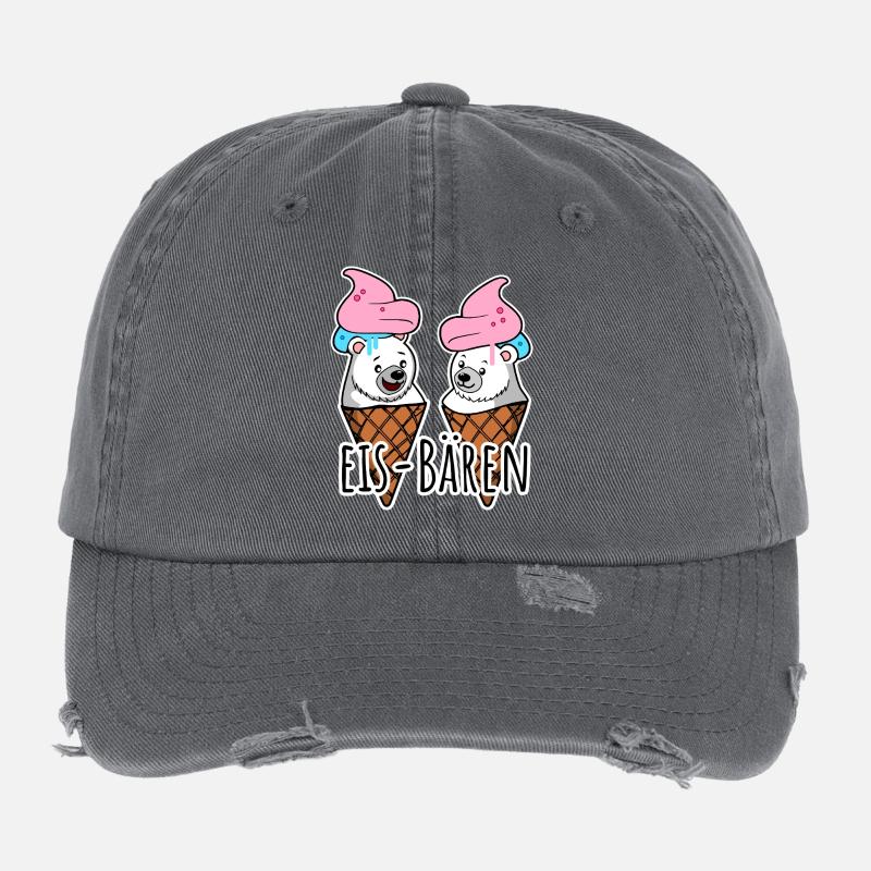 Deux délicieux oursons de crème glacée chez le glacier Casquette vintage effet usé Flexfit
