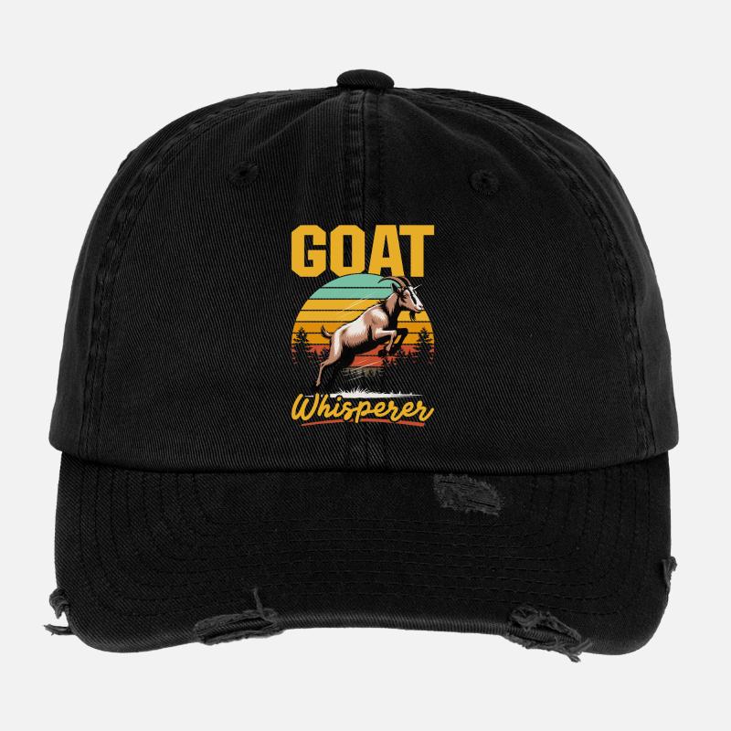 Funny Farm Animal Goat Flexfit Vintage Destroyed Cap