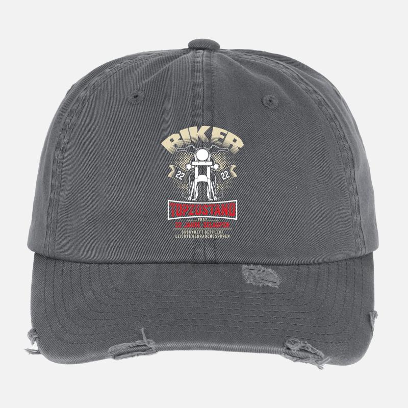 22e anniversaire Moto Casquette vintage effet usé Flexfit