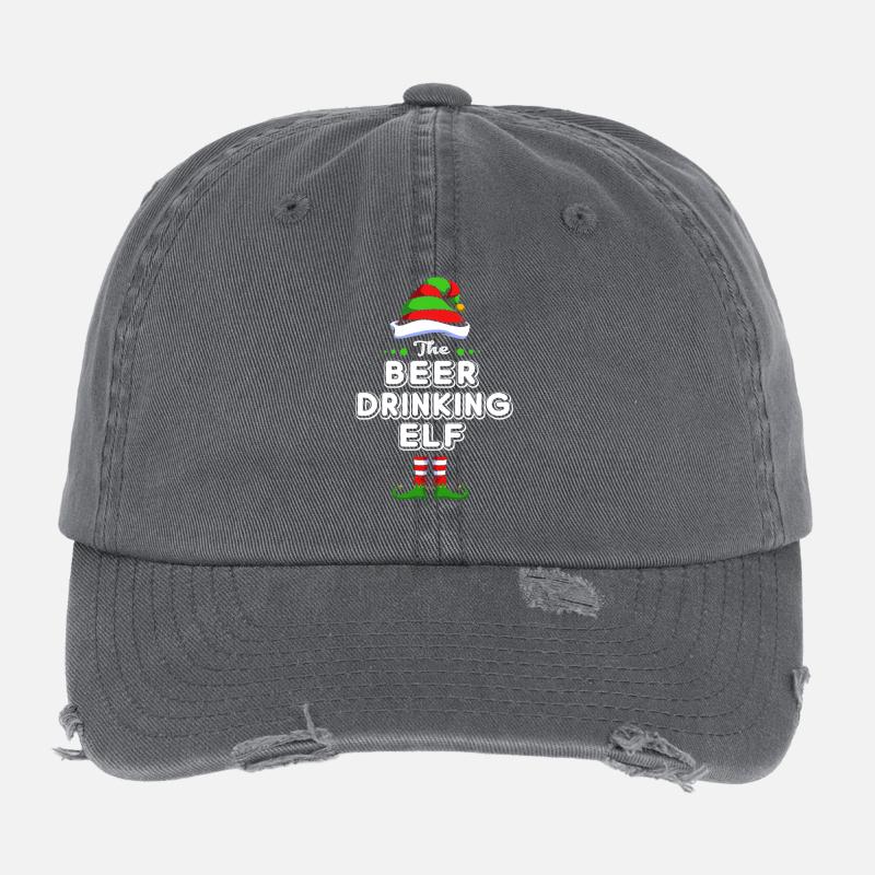 Elf Elf Cadeau de Noël Bière Fête Alcool Casquette vintage effet usé Flexfit