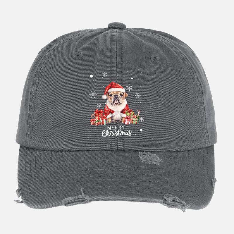 Dog Christmas Flexfit Vintage Destroyed Cap
