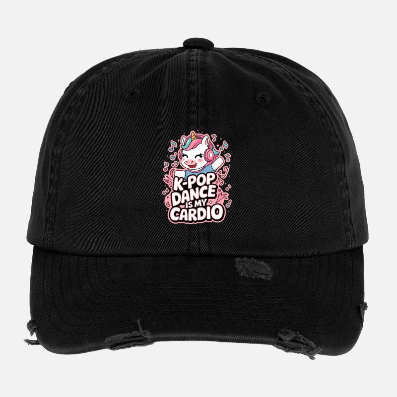 K-Pop Dance Funny Korea Flexfit Vintage Destroyed Cap