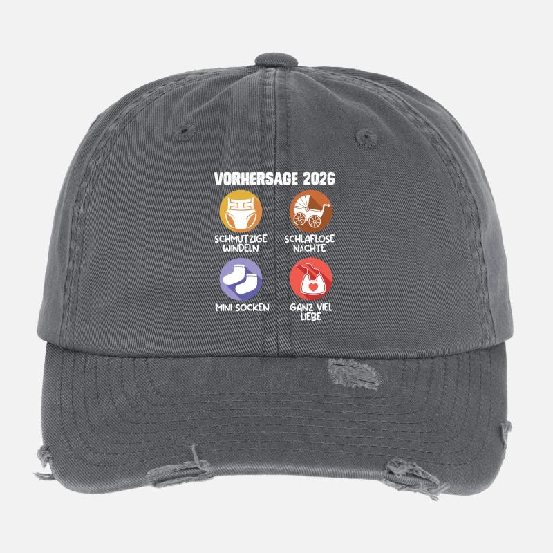 Bientôt maman PRÉDICTION 2026 Drôle Casquette vintage effet usé Flexfit