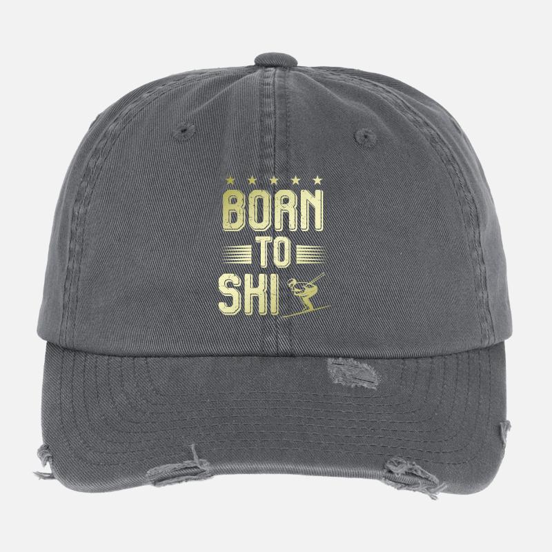 Born to ski Flexfit Vintage Destroyed Cap