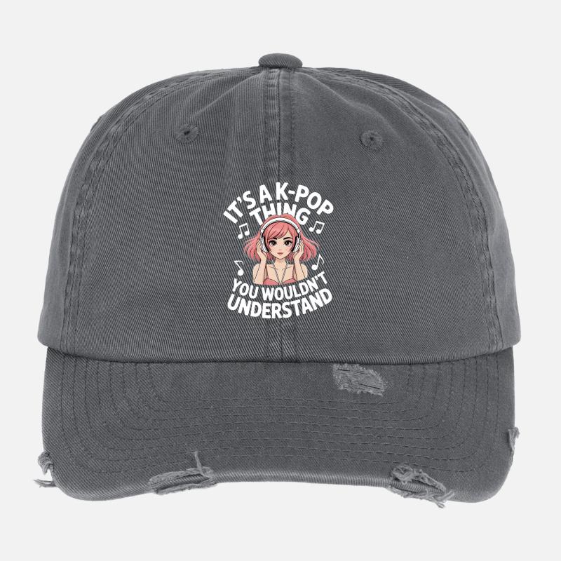 K-Pop Thing Funny Korea Music Anime Flexfit Vintage Destroyed Cap