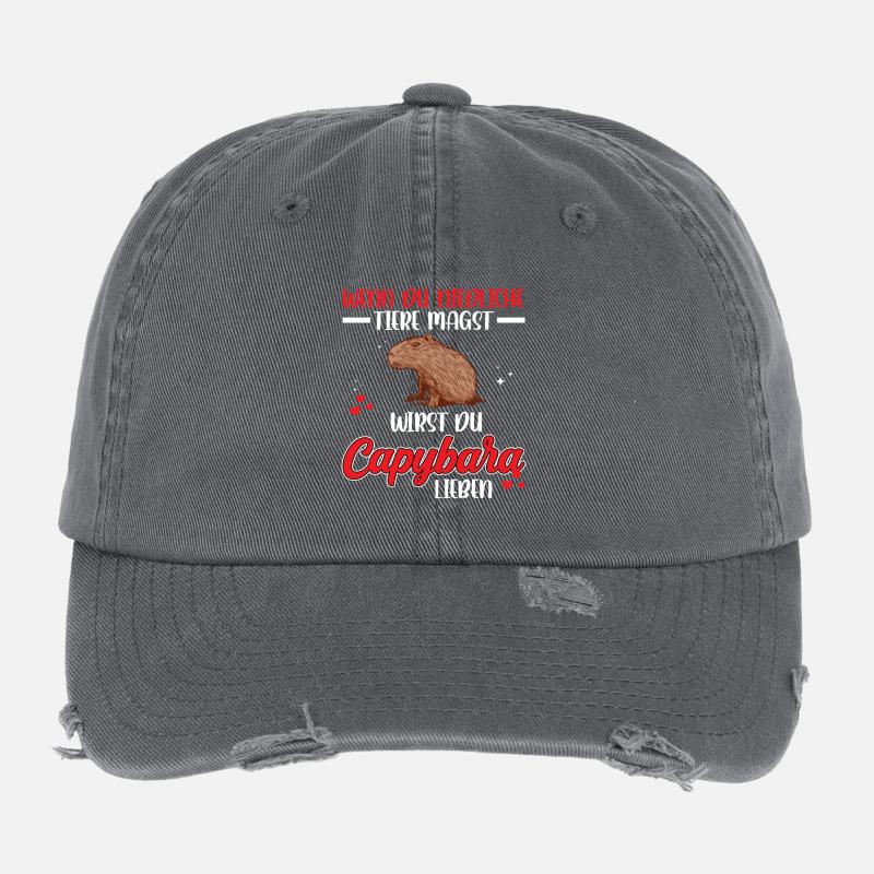 Capybara ist niedlich Wasserschwein Flexfit Vintage Destroyed Cap