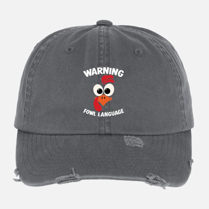 Warning_ _Fowl_Language_1 Casquette vintage effet usé Flexfit