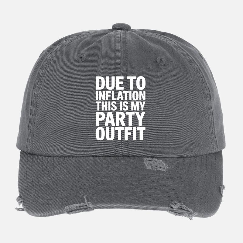 Inflation Party Outfit Spruch Flexfit Vintage Destroyed Cap