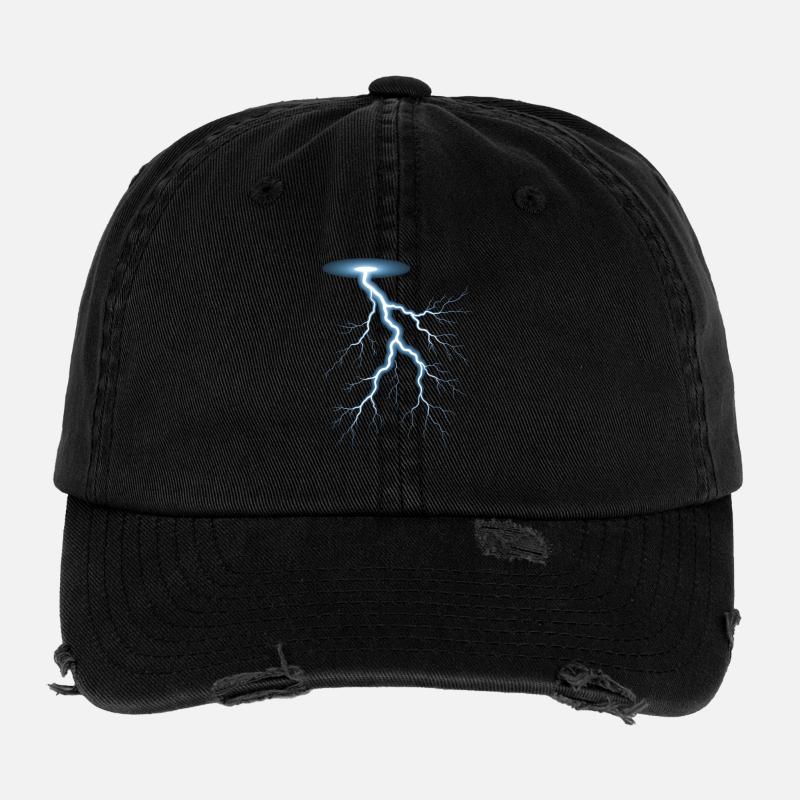 Blitz Blitzschlag Gewitter Strom Sturm Flexfit Vintage Destroyed Cap