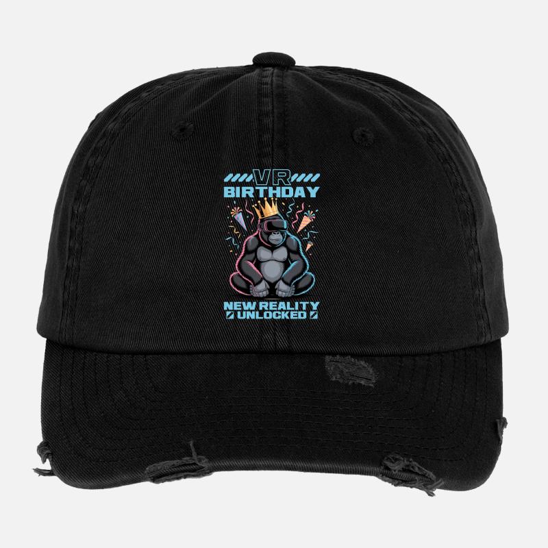 Birthday Gamer VR Flexfit Vintage Destroyed Cap
