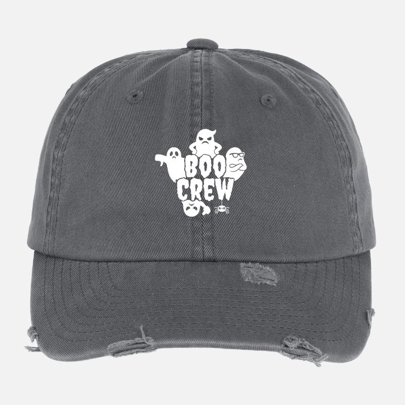 Halloween, Boo Crew, Buuuh! Spooky Ghosts & Spider Flexfit Vintage Destroyed Cap