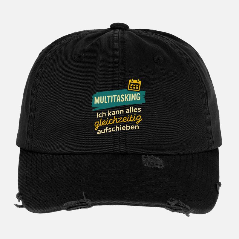 Multitasking – Postpone everything at once - Flexfit Vintage Destroyed Cap - black