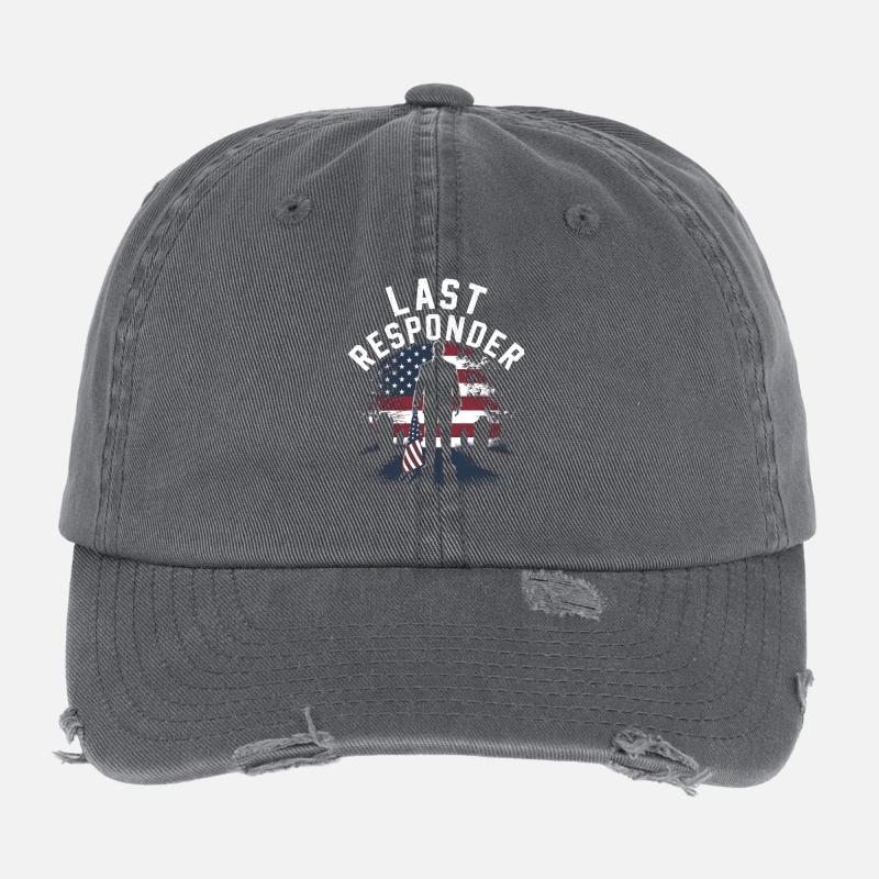 Last Responder Flag Tribute Flexfit Vintage Destroyed Cap