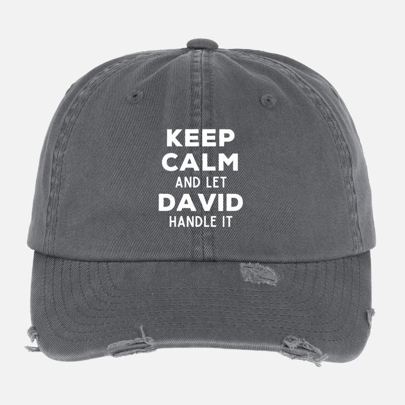Keep Calm Lass David das regeln Lustiger Spruch Flexfit Vintage Destroyed Cap