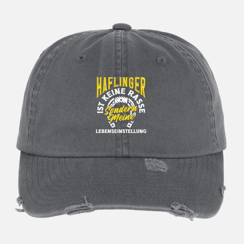 Haflinger Pony Riding Attitude to Life Breed Flexfit Vintage Destroyed Cap