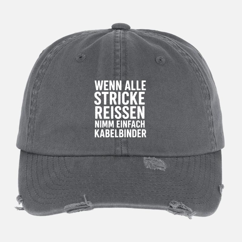 Kabelbinder Spruch – Lustig & Handwerker Humor Flexfit Vintage Destroyed Cap