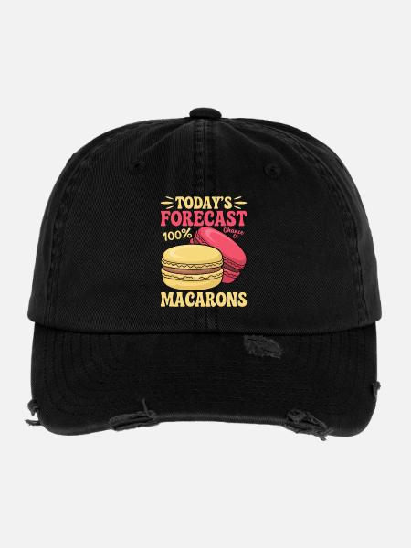 Macaron French Desserts - Flexfit Vintage Destroyed Cap - black - Front