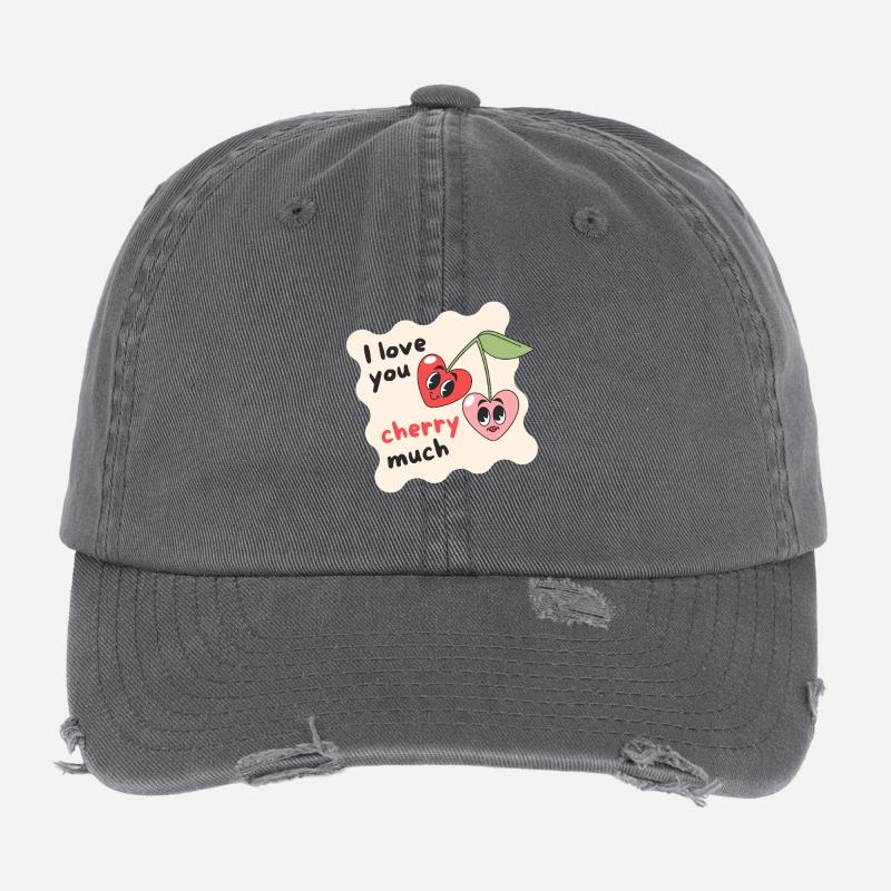 I love you cherry much Flexfit Vintage Destroyed Cap