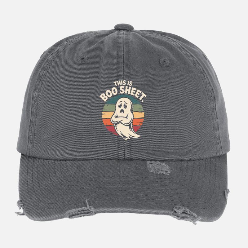 Fantôme Halloween Rétro Casquette vintage effet usé Flexfit