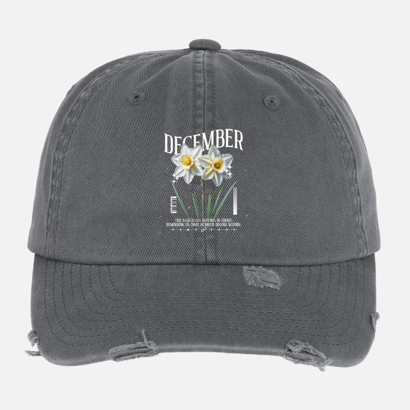 Naissance Fleurs Naissance Fleur Décembre Jonquille Casquette vintage effet usé Flexfit