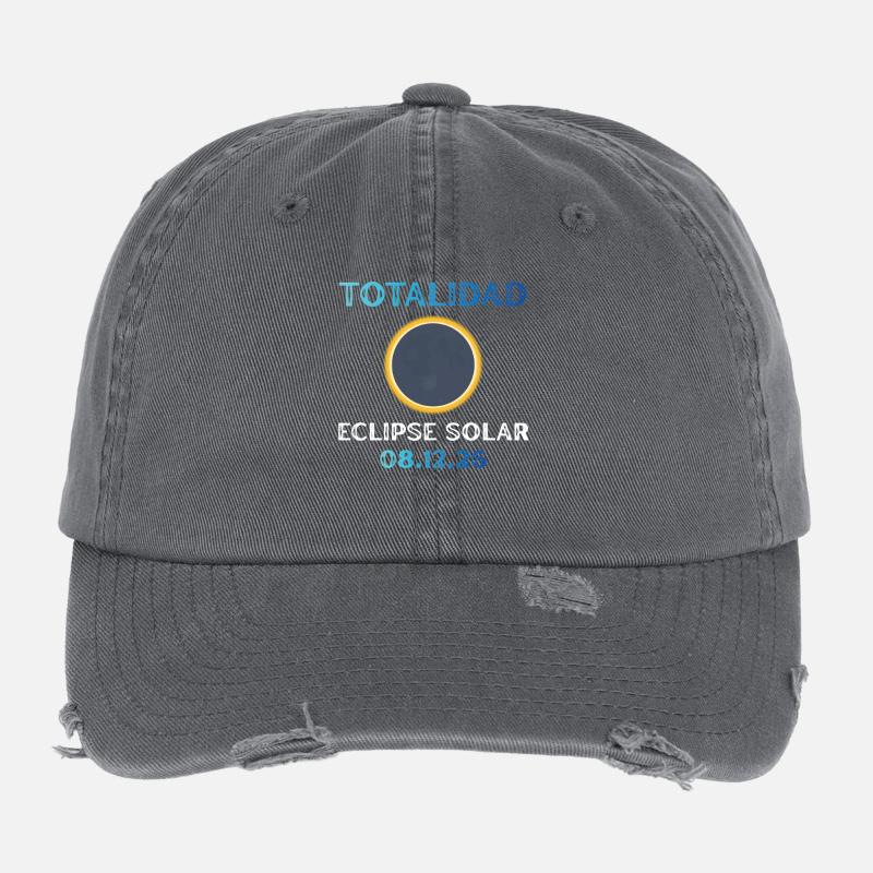 Totality of the 2026 solar eclipse Flexfit Vintage Destroyed Cap