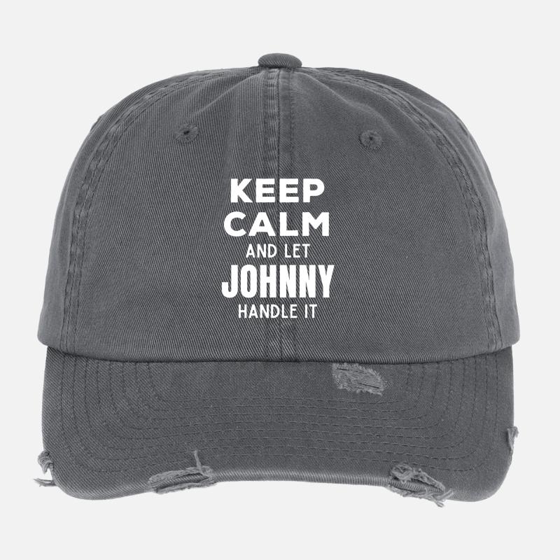 Keep Calm Lass Johnny das regeln Lustiger Spruch Flexfit Vintage Destroyed Cap