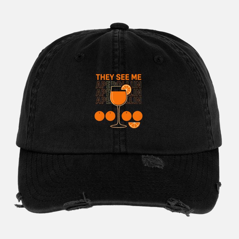 Ils me voient Aperollin' Spritz Party Humour Casquette vintage effet usé Flexfit