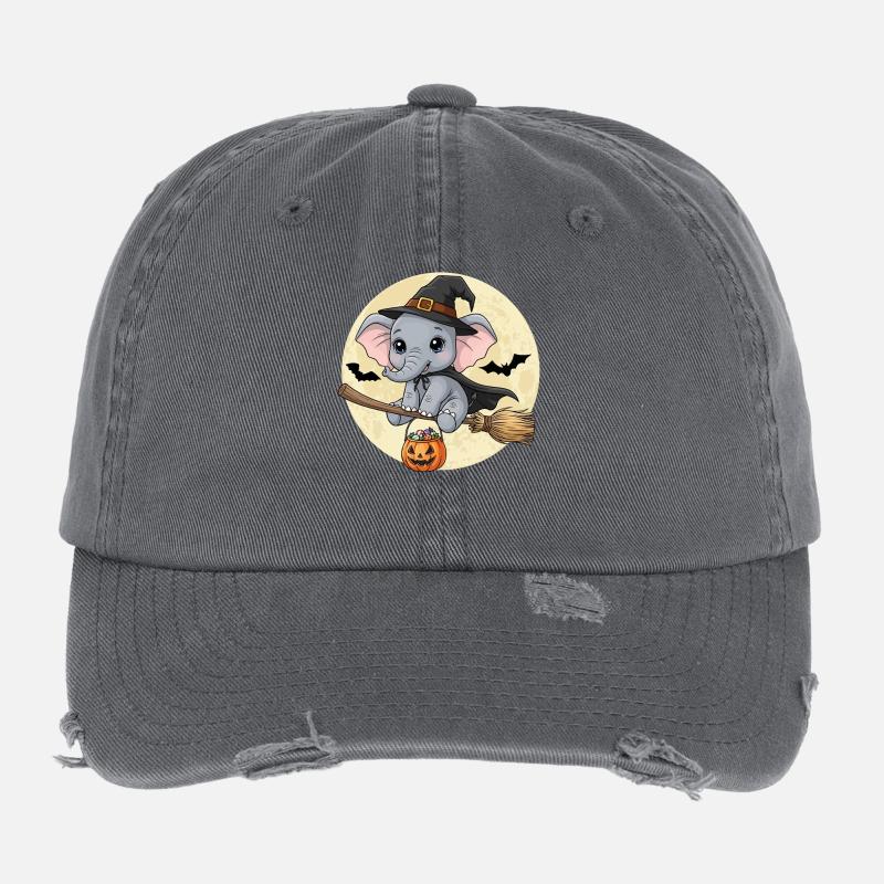 Mignon éléphant sorcière Halloween Casquette vintage effet usé Flexfit