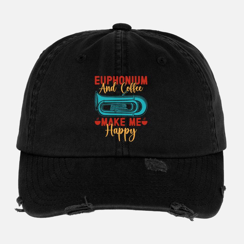 Le café à l’euphonium me rend heureux Marche de baryton Casquette vintage effet usé Flexfit