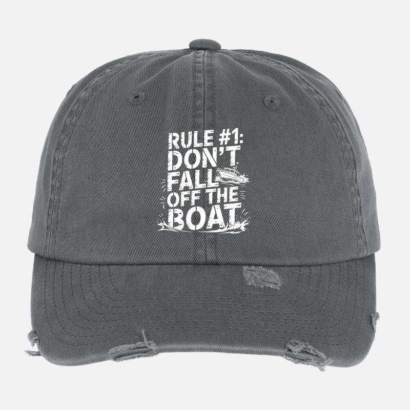Regel Nr.1: Nicht vom Boot fallen Flexfit Vintage Destroyed Cap