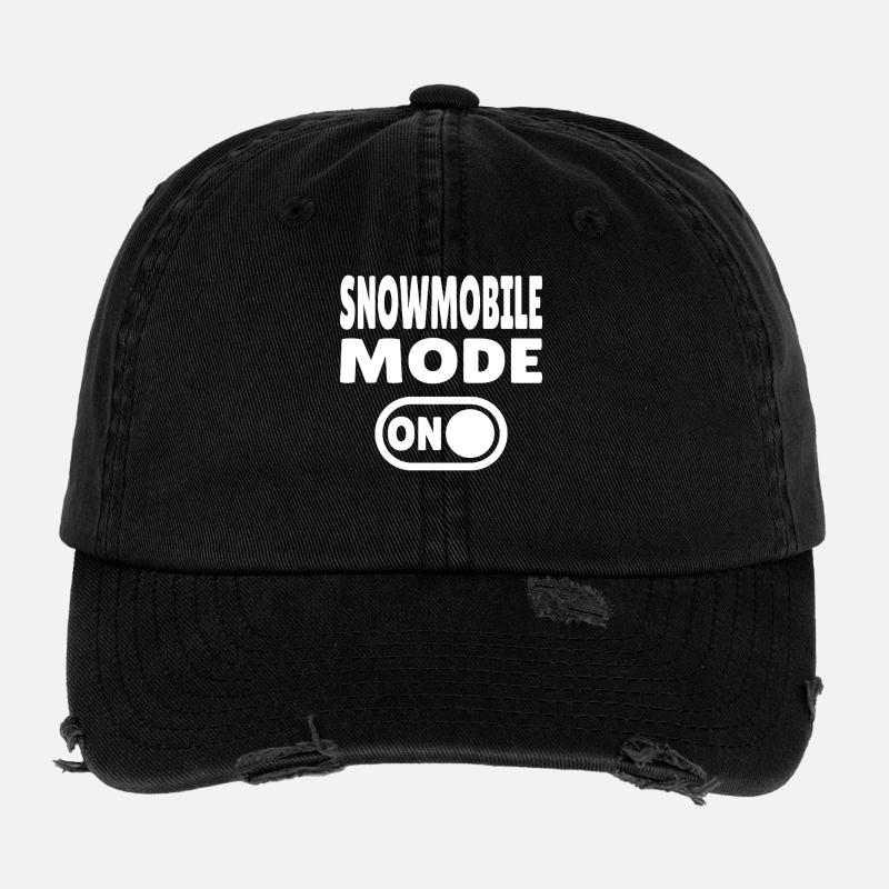 Snowmobile Mode ON - Flexfit Vintage Destroyed Cap - Schwarz