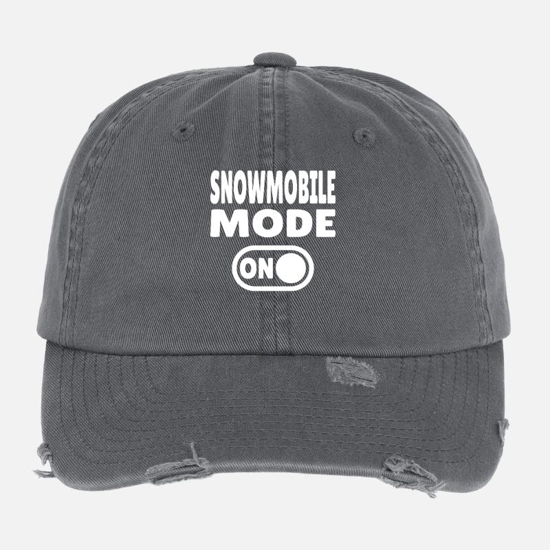 Snowmobile Mode ON Flexfit Vintage Destroyed Cap