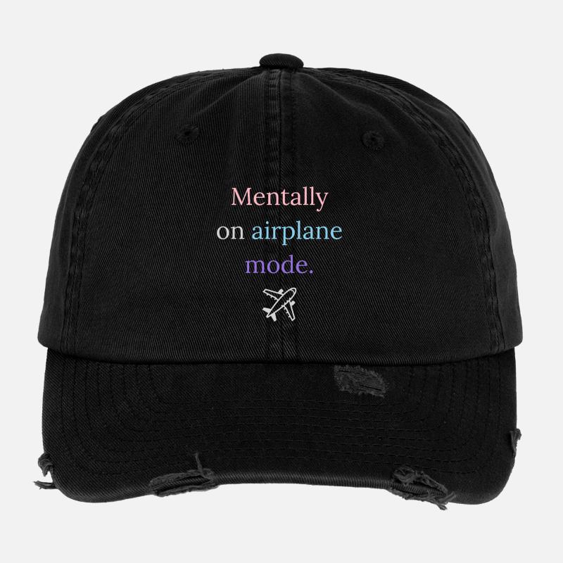 Do Not Disturb – Mentally on Airplane Mode Flexfit Vintage Destroyed Cap