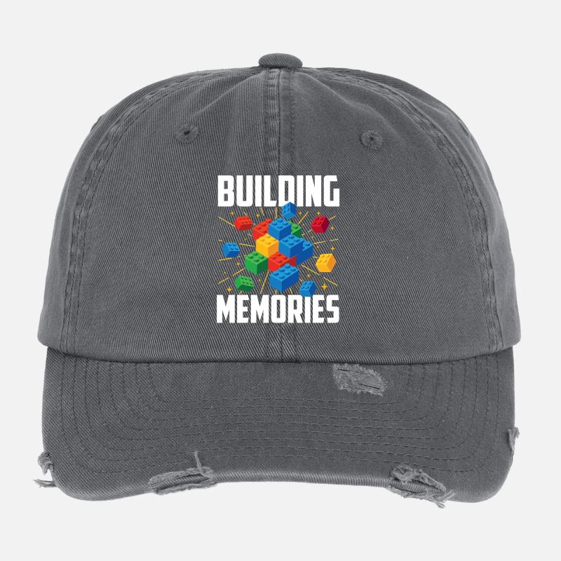 Construire des souvenirs Constructeur de briques Bâtiment en bloc Casquette vintage effet usé Flexfit
