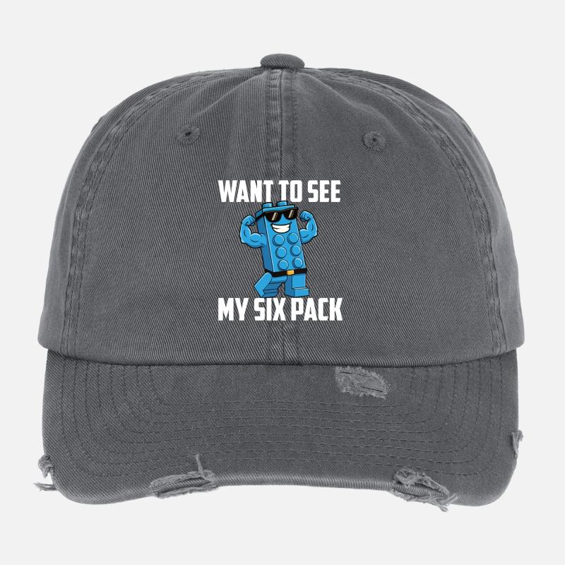 Je veux voir mon bloc de construction de briques Six Pack  Casquette vintage effet usé Flexfit