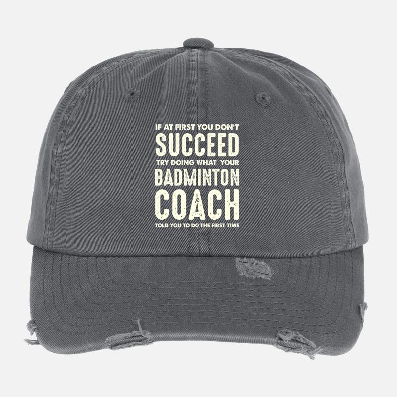 Wenn du scheiterst Folge dem Badminton Coach Flexfit Vintage Destroyed Cap