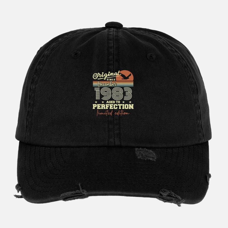 42 Years Birthday | Original December 1983 Flexfit Vintage Destroyed Cap