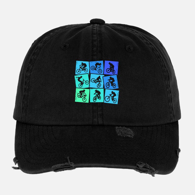 Downhill Mountainbike Biker MTB Jungen Kinder Flexfit Vintage Destroyed Cap