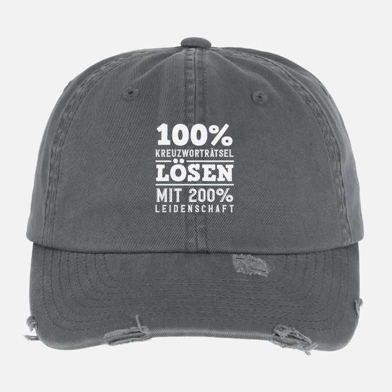 Crossword Puzzle Passion Hobby Humor Flexfit Vintage Destroyed Cap