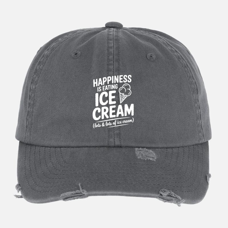 Glück ist Sahne essen Flexfit Vintage Destroyed Cap