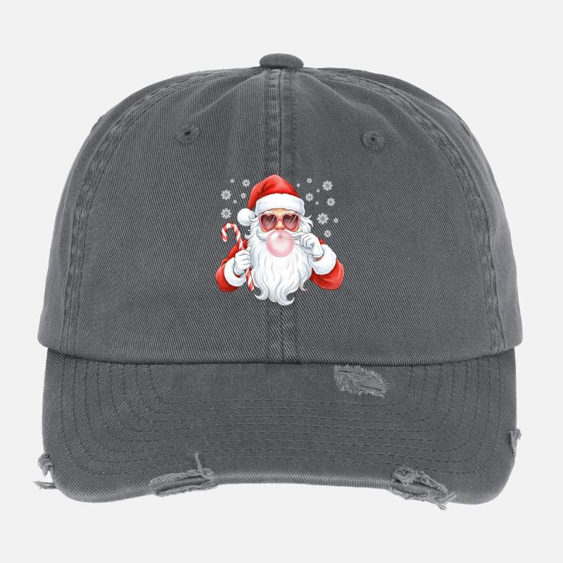 Santa Bubble Gum Pink Flexfit Vintage Destroyed Cap