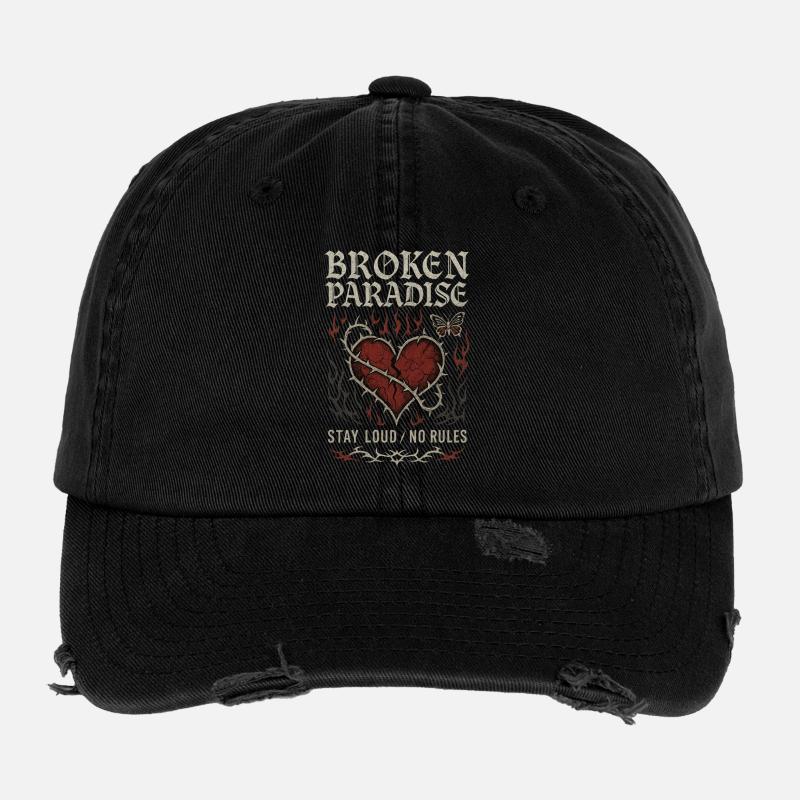 Vintage Y2k Grunge Ästhetischer Gothic Punk Flexfit Vintage Destroyed Cap