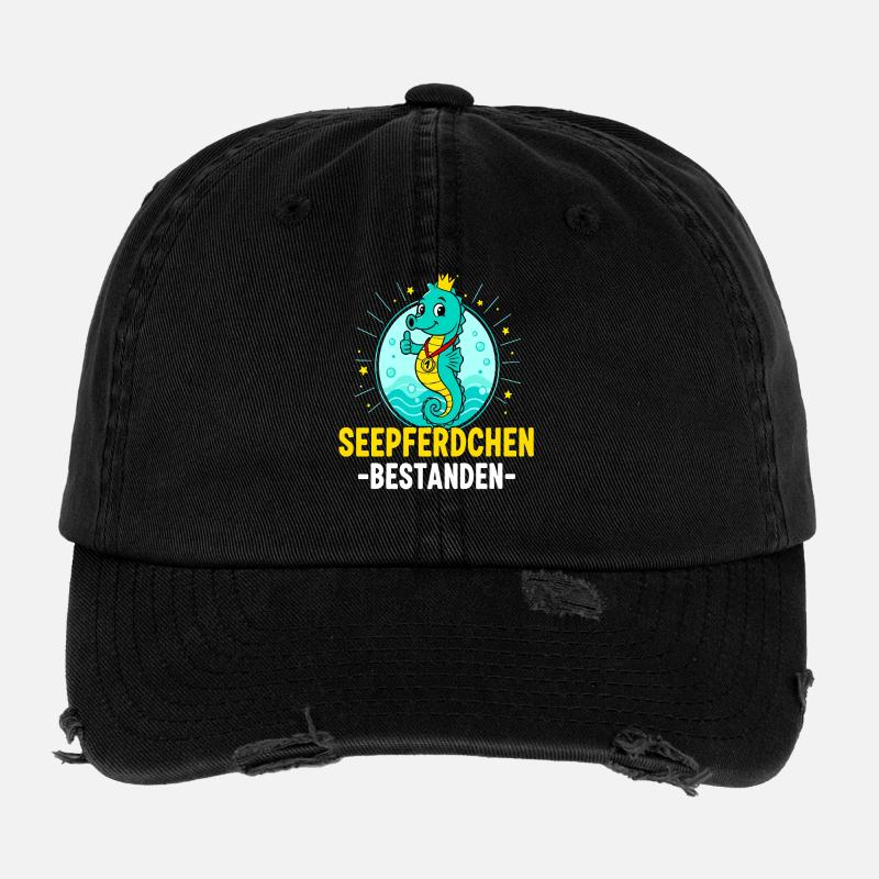Seepferdchen Bestanden Schwimmkurs Kind  Flexfit Vintage Destroyed Cap
