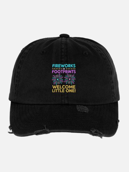 Gender Reveal New Year - Flexfit Vintage Destroyed Cap - black - Front
