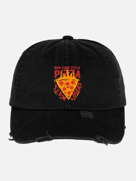 Deep Dish Pizza Chicargo - Flexfit Vintage Destroyed Cap - black - Front
