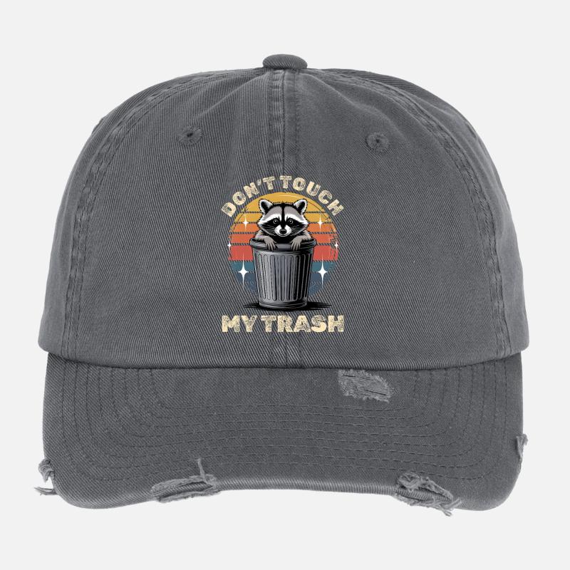 Funny Raccoon Flexfit Vintage Destroyed Cap