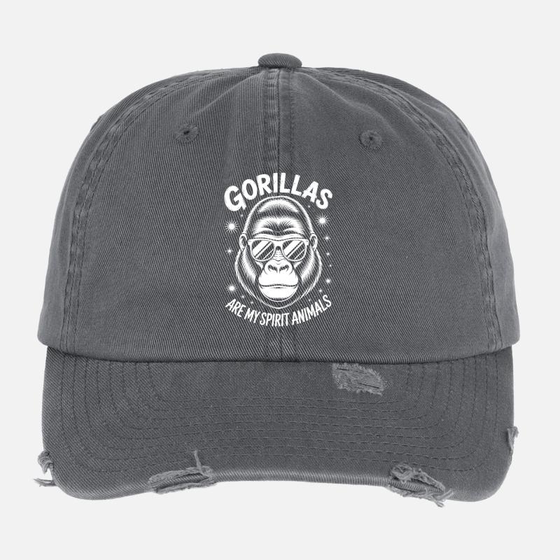 Gorilla Spruch Gorillas Lustiges Gorilla Geschenk Flexfit Vintage Destroyed Cap